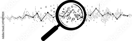 Vector Silhouette Magnifying Glass Data Scan - Analytics Research