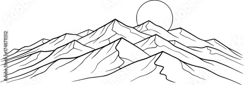 Vector Silhouette Mountain Landscape Parallax Loop - Nature Peace