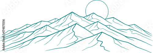 Vector Silhouette Mountain Landscape Parallax Loop - Nature Peace