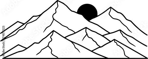 Vector Silhouette Mountain Landscape Parallax Loop - Nature Peace