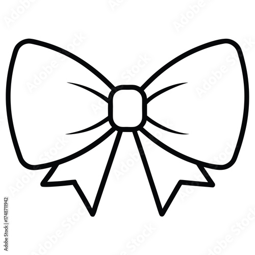 christmas bow tie silhouette vector icon