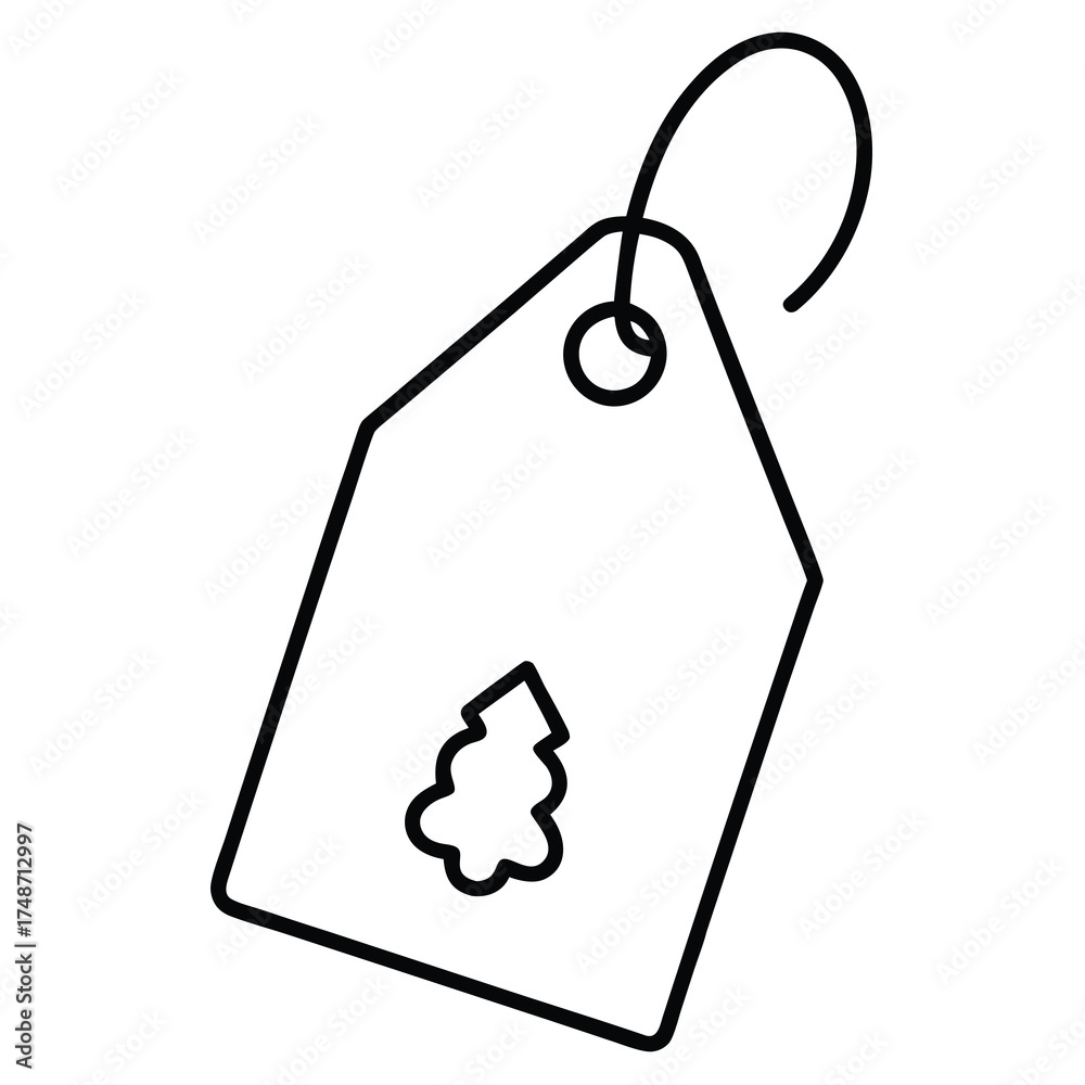 Fototapeta premium christmas tag silhouette vector icon