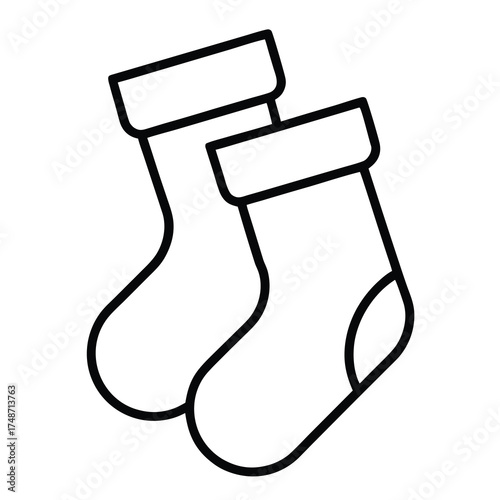 fireplace stockings silhouette vector icon