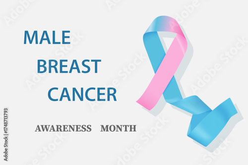 The ribbon is pink and blue