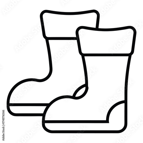 santa boots silhouette vector icon