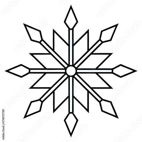 snowflake decoration silhouette vector icon