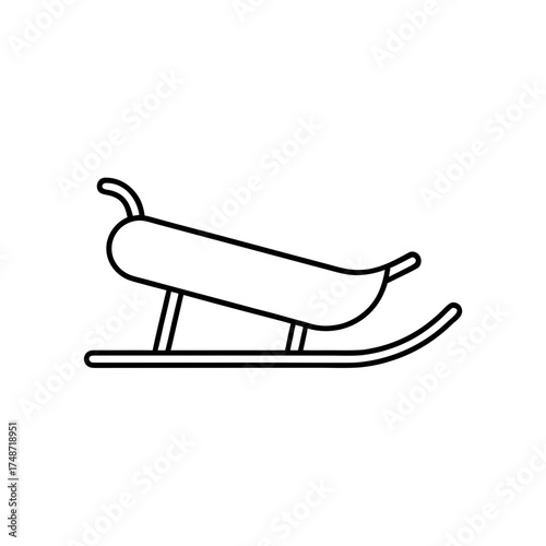 Outline drawing of a sled toy
