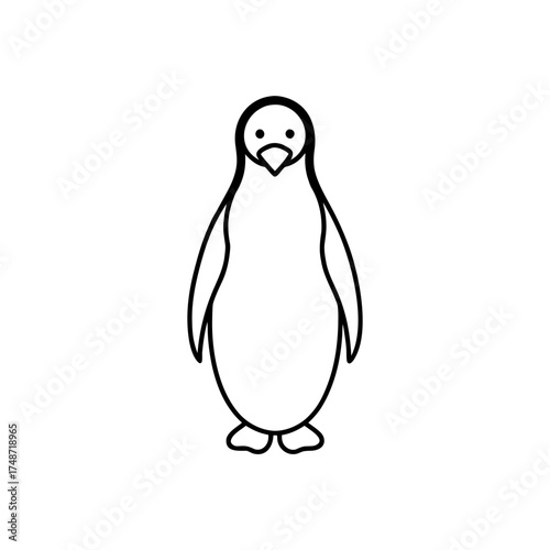 Simple outline drawing penguin