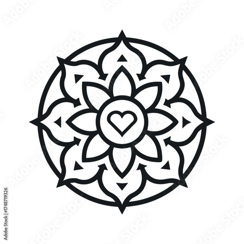 Heart Star Combo Mandala Design