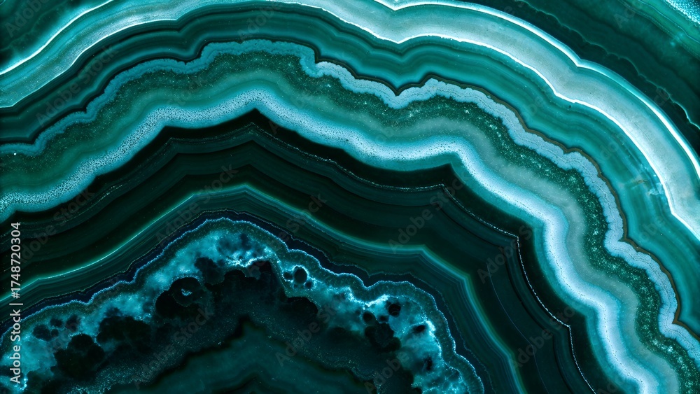 Obraz premium Teal green agate stone slice texture background