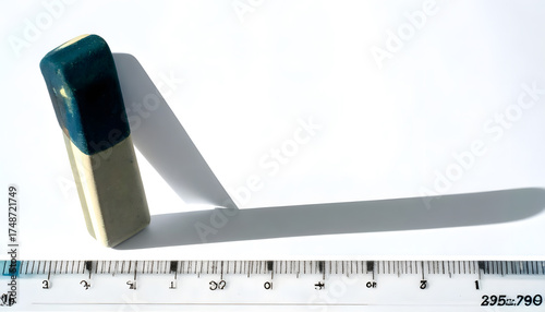 Paper Being Measured By Ruler on White Background