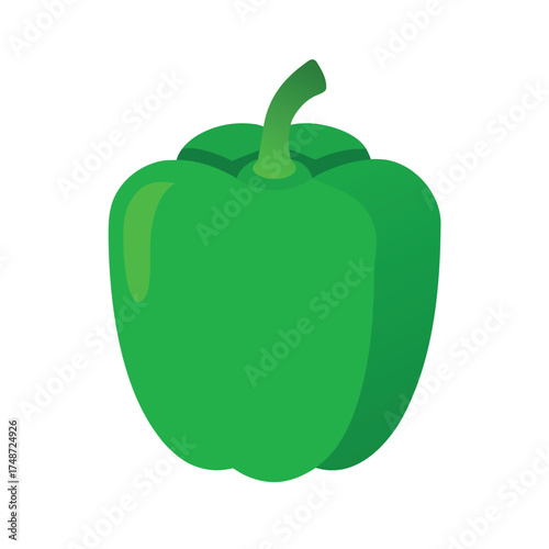  green bell pepper capsicum with smooth shiny