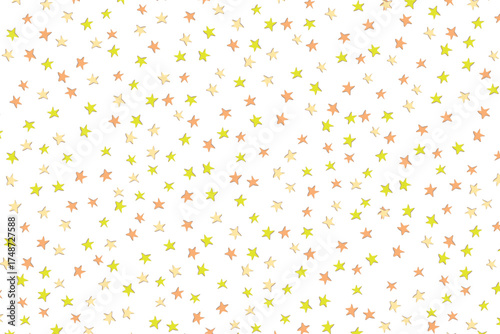 Color stars confetti background. Splash effect banner. Vector abstract illustration with blurred drops of rain for wallpaper, wrapping paper, backdrop, poster, card etc.