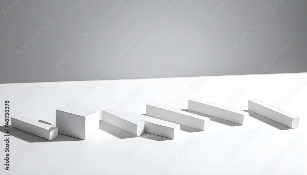 Fototapeta premium Geometric shapes with minimalist design on white background
