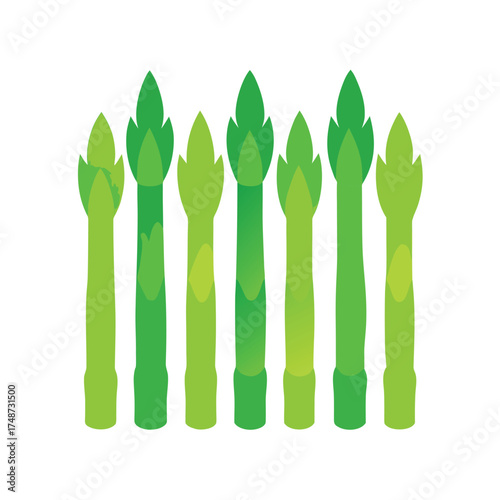 tender asparagus spears arranged neatly