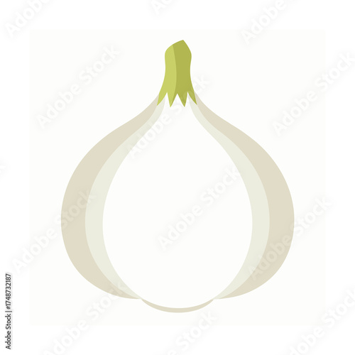 white garlic bulb with cloves separated slightly 