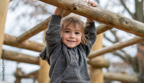 kid at play on park equipment © LimeSky