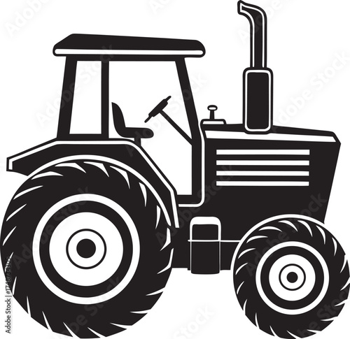 Tractor silhouette vector art file 