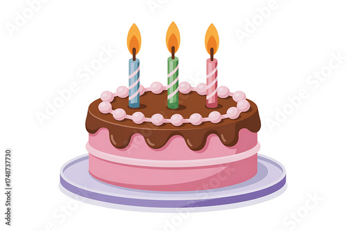 Festive cake with colorful candles, celebrating a joyous occasion, full of delight.