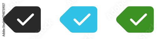 Green and black check mark icon. Check mark vector icon. Checkmark Illustration. Vector symbols set ,green checkmark isolated on white background. Correct vote choise isolated symbol.