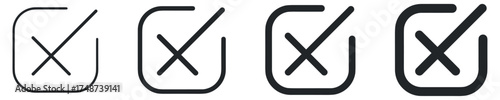 checkmark and X mark icon. check and uncheck icon vector. validation icon vector. for apps and websites.	