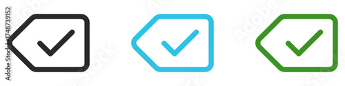 Green and black check mark icon. Check mark vector icon. Checkmark Illustration. Vector symbols set ,green checkmark isolated on white background. Correct vote choise isolated symbol