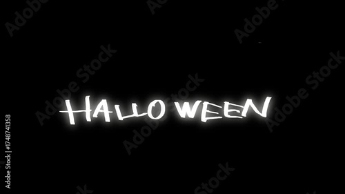 Glowing Hand Drawn Ghost and Halloween Lettering Motion Graphics / 手描きおばけとハロウィン文字のモーショングラフィックス