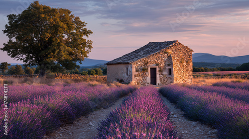 old barn in the lavender field