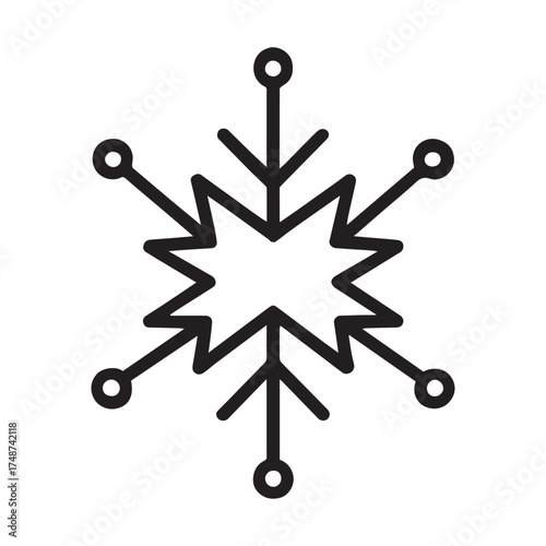 Winter's Delicate Symmetry: A graphic representation of a single snowflake, showcasing its intricate six-fold symmetry, a symbol of winter's ethereal beauty.