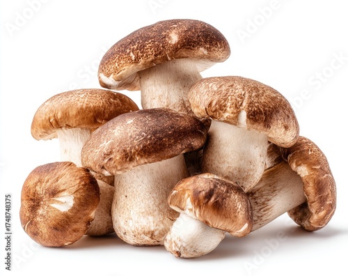 Cluster of brown mushrooms