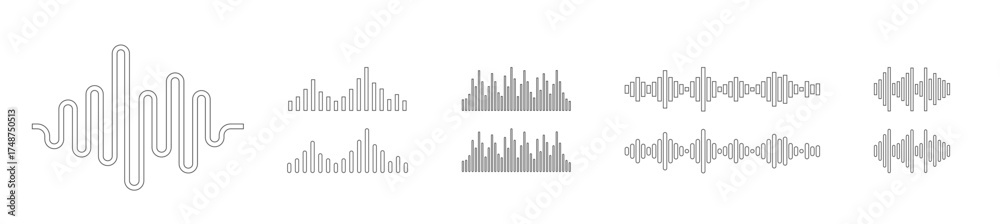 Fototapeta premium Soundwave vector icon. Sound waves icons. Audio wave logo concept.