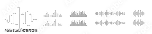 Soundwave vector icon. Sound waves icons. Audio wave logo concept.