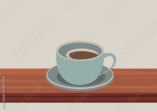 Coffee Cup Illustration , Minimalist Hot Drink Vector , Café, Espresso, and Morning Beverage Art for Logo & Design Projects