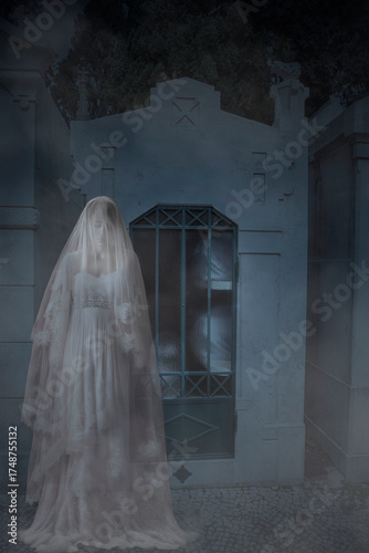 Bride ghost from an old cemetery