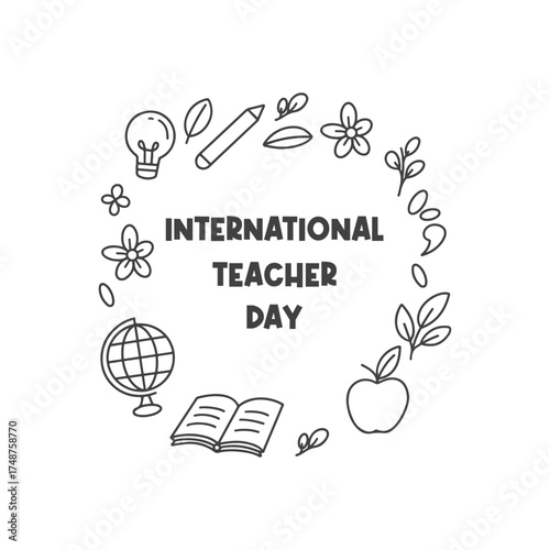 hand drawn international teacher day