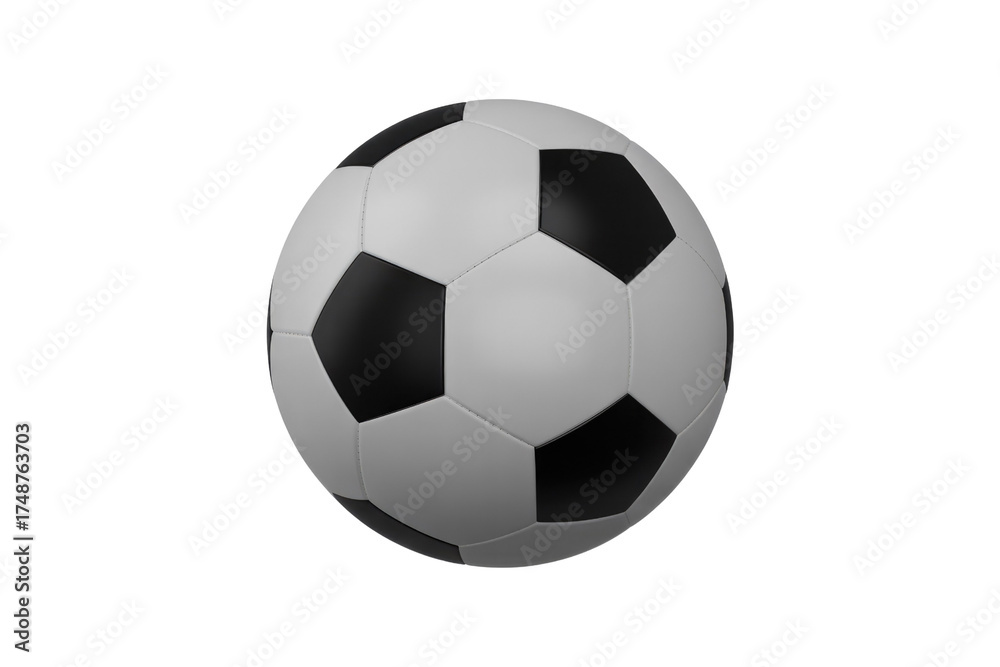 Fototapeta premium A classic black and white soccer ball, isolated on a transparent background. background removed