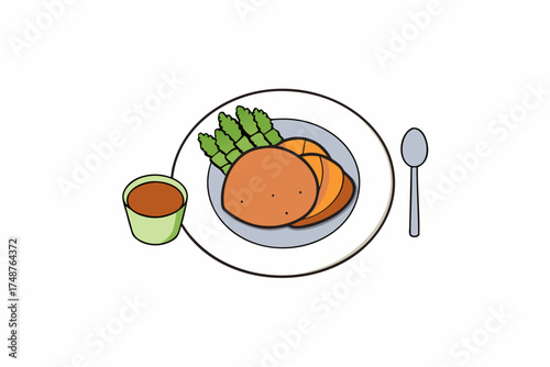 Fresh, healthy vegetable salad on a white plate is a delicious dish for a healthy breakfast, lunch, or dinner