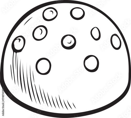 Chocolate Bonbon Hand-drawn Sketch Drawing Vector Illustration, Line Linear Symbol Engraving Coloring Book, Black and White Isolated