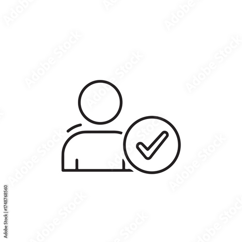 Authentication Symbol: A minimalist illustration of a person next to a check mark. This symbol represents approval, acceptance, and validation, conveying a sense of assurance and trustworthiness.
