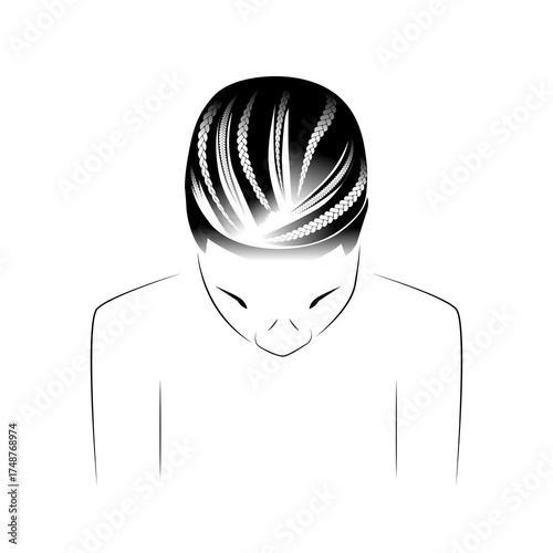 African Man Braids Hairstyle Vector Illustration