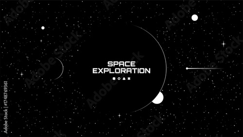 Space exploration vector background with stars and planets. Abstract universe concept for science infographic and digital design.