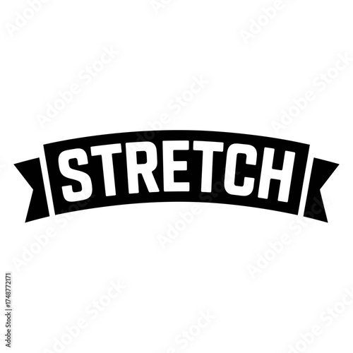 Black and white stretch logo design ribbon banner modern typography creative wordmark emblem