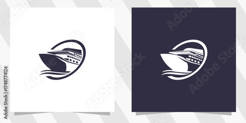 sailing Cruise logo design vector