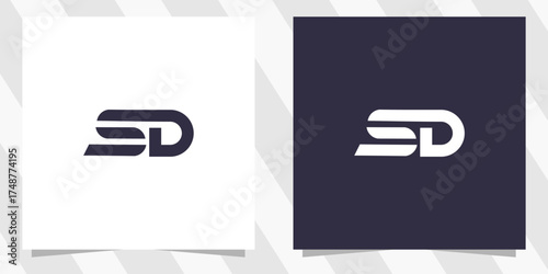Letter sd ds logo design vector