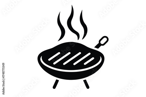 barbecue steak silhouette vector art