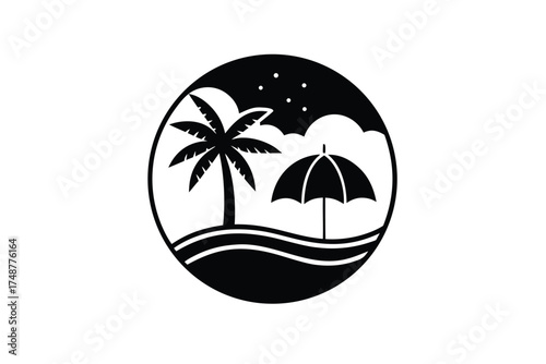 beach mood silhouette vector art