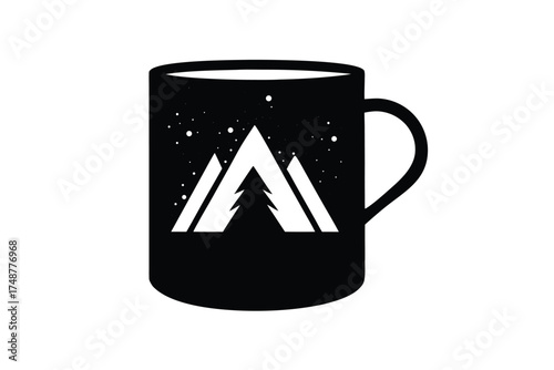 camp mug silhouette vector art