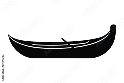canoe silhouette silhouette vector art