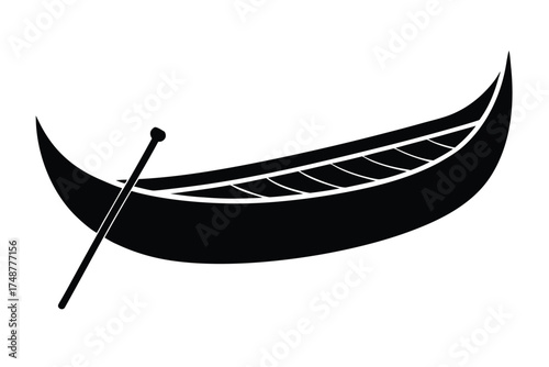 canoe silhouette vector art