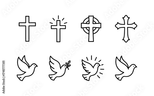 Cross symbol. Three crosses. Calvary. Vector.	